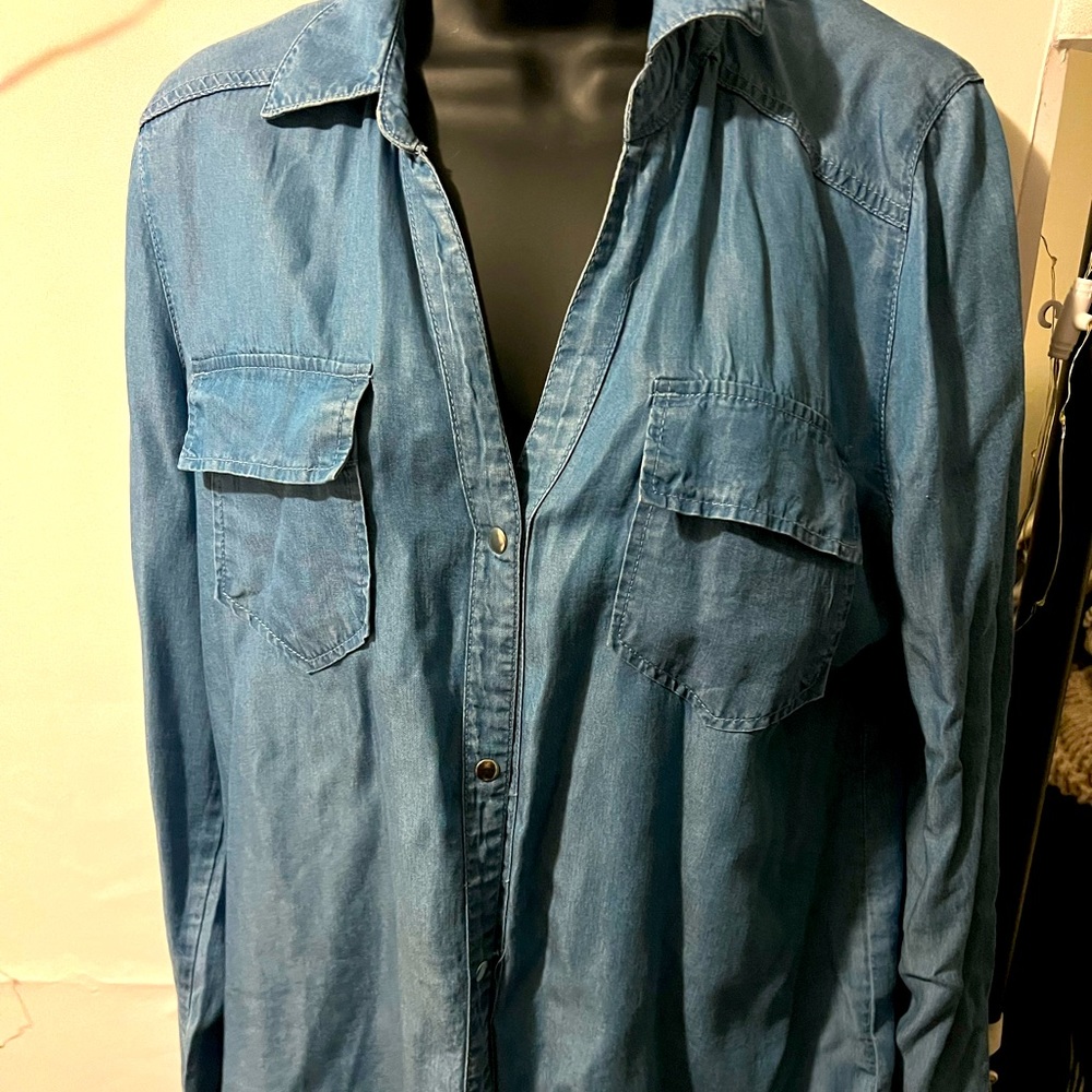 Chambray button down top
